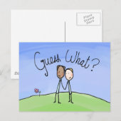 Carte Postale Cute Gay Couple Devinez Quoi (Devant / Derrière)
