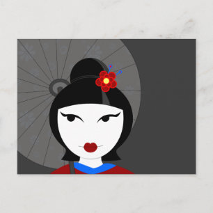 Carte Postale Cute Geisha