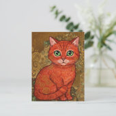 Carte postale Cute Ginger Cat Gustav Klimt (Debout devant)