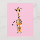Carte Postale Cute Giraffe drawing, safari animals (Devant)