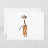 Carte Postale Cute Giraffe drawing, safari animals (Devant / Derrière)