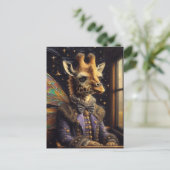 Carte Postale Cute Giraffe Fairy sur un train (Debout devant)