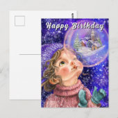Carte Postale Cute Girl Birthday Card (Devant / Derrière)