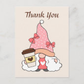 Carte Postale Cute gnome de café ajouter du texte merci  (Devant)