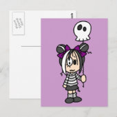 Carte Postale Cute Goth Girl (Devant / Derrière)