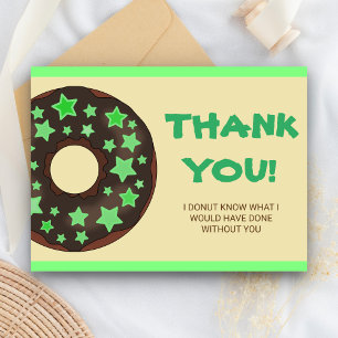 Carte Postale Cute Green Donut Thank You