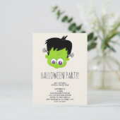 Carte Postale Cute Green Frankenstein Monster Fête d'Halloween (Debout devant)