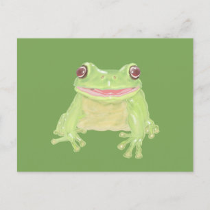 Carte Postale Cute Green Tree Frog - transparent.