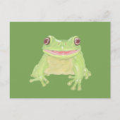 Carte Postale Cute Green Tree Frog - transparent. (Devant)