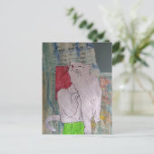 Carte Postale Cute Grey Kitty mixed media collage (Debout devant)