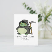 Carte Postale Cute Grim Reaper Frog - ’Twas Carbs M’Lord (Debout devant)