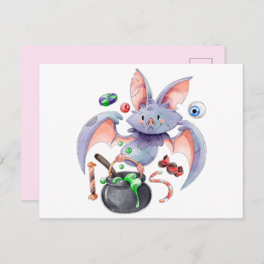 Carte Postale Cute Halloween (Devant / Derrière)