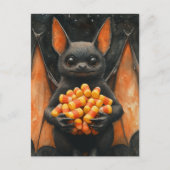 Carte Postale Cute Halloween Bat Cat With Candy (Devant)