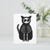 Carte Postale Cute Halloween Cartographier Chat Squelette (Debout devant)