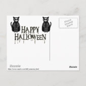 Carte Postale Cute Halloween Cartographier Chat Squelette (Dos)