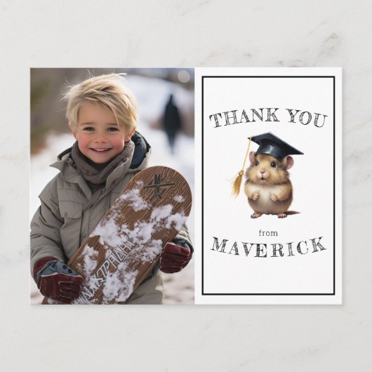 Carte Postale Cute Hamster Kindergarten Merci de diplôme (Devant)