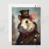 Carte Postale Cute Hamster Steampunk (Devant / Derrière)