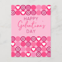 Cute Happy Galentine's Day Coeur rose et Fleur