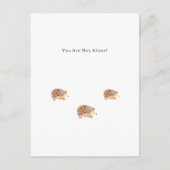 Carte Postale Cute Hedgehog You Are Not Alone Quote Card (Devant)