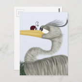 Carte Postale Cute Heron et Ladybug (Devant / Derrière)