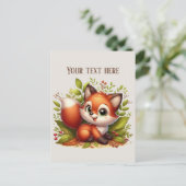 Carte Postale Cute hiking fox lovers customizable  (Debout devant)
