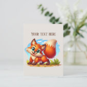 Carte Postale Cute hiking fox lovers customizable (Debout devant)