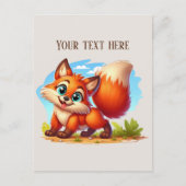 Carte Postale Cute hiking fox lovers customizable (Devant)