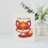 Carte Postale Cute hiking fox lovers customizable  (Debout devant)
