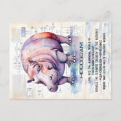 Carte Postale Cute Hippopotame (Devant)