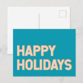 Carte Postale Cute Holiday Typographie simple rose et bleu (Devant / Derrière)