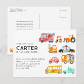 Carte Postale Cute Honk Beep Vroom Anniversaire de enfant du tra (Devant / Derrière)