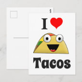 Carte Postale Cute I Love Tacos (Devant / Derrière)