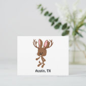 Carte Postale Cute Jackalope - Austin, Texas (Debout devant)