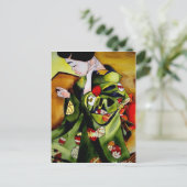 Carte Postale Cute japonais Geisha aquarelle originale art (Debout devant)