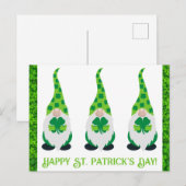 Carte Postale Cute Jour de la Saint Patrick Gnome Shamrock vert (Devant / Derrière)