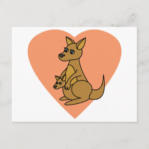 Carte Postale Cute Kangaroo et Joey