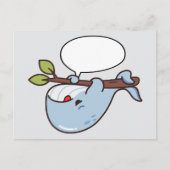 Carte Postale Cute Kawaii Baleine accrochée à la branche (Devant)