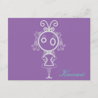Carte Postale Cute Kawaii Cartoon Girl