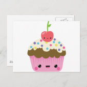 Carte Postale Cute Kawaii Cupcake (Devant / Derrière)