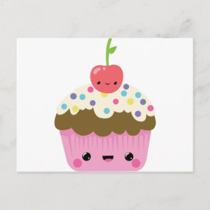 Carte Postale Cute Kawaii Cupcake