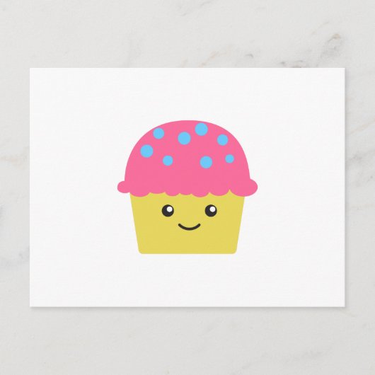 Carte Postale Cute Kawaii Cupcake (Devant)
