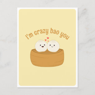 Carte Postale Cute Kawaii Dumpling Bao Asian Food Pun Love Citat