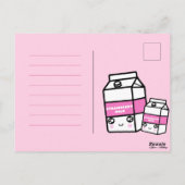 Carte Postale Cute Kawaii Fraise Lait Douce Lait Laiet Laitier F (Dos)