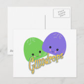 Carte Postale Cute Kawaii Gumdrops (Devant / Derrière)