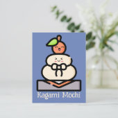 Carte Postale Cute Kawaii Kagami Mochi (Debout devant)