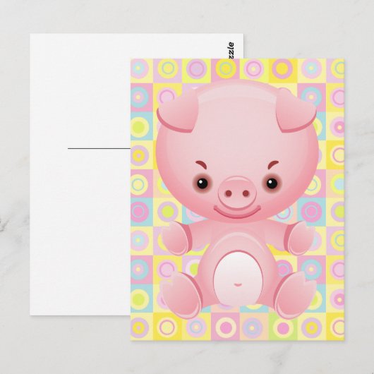 Carte Postale Cute Kawaii PINK Motif PostCARD (Devant / Derrière)