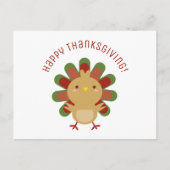 Carte Postale Cute Kawaii Turquie Bon thanksgiving (Devant)
