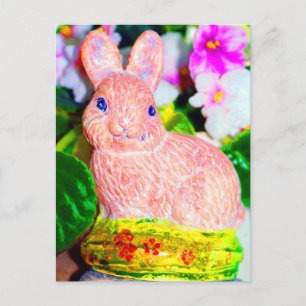 Carte Postale Cute Kitschy Bunny Rabbit