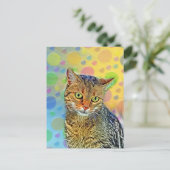 Carte Postale Cute kitten - abstrait - peinture colorée (Debout devant)