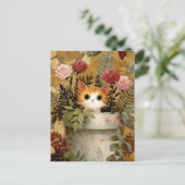 Carte Postale Cute Kitten Peeer d'un pot (Debout devant)